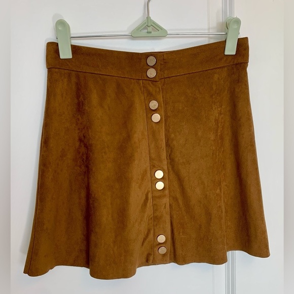 Dynamite Dresses & Skirts - Suede Button-Up  Skirt from Dynamite